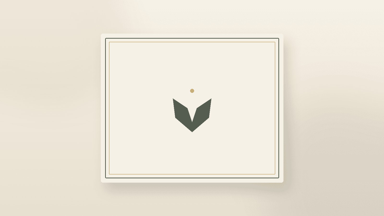 Illustrated ivory framed scripture wall-art geometry with quiet leaf — generated, not a photo of a real living room